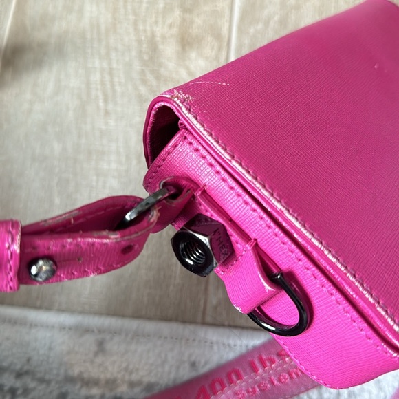 Off White Binder Clip Bag in Pink - Picture 3 of 8